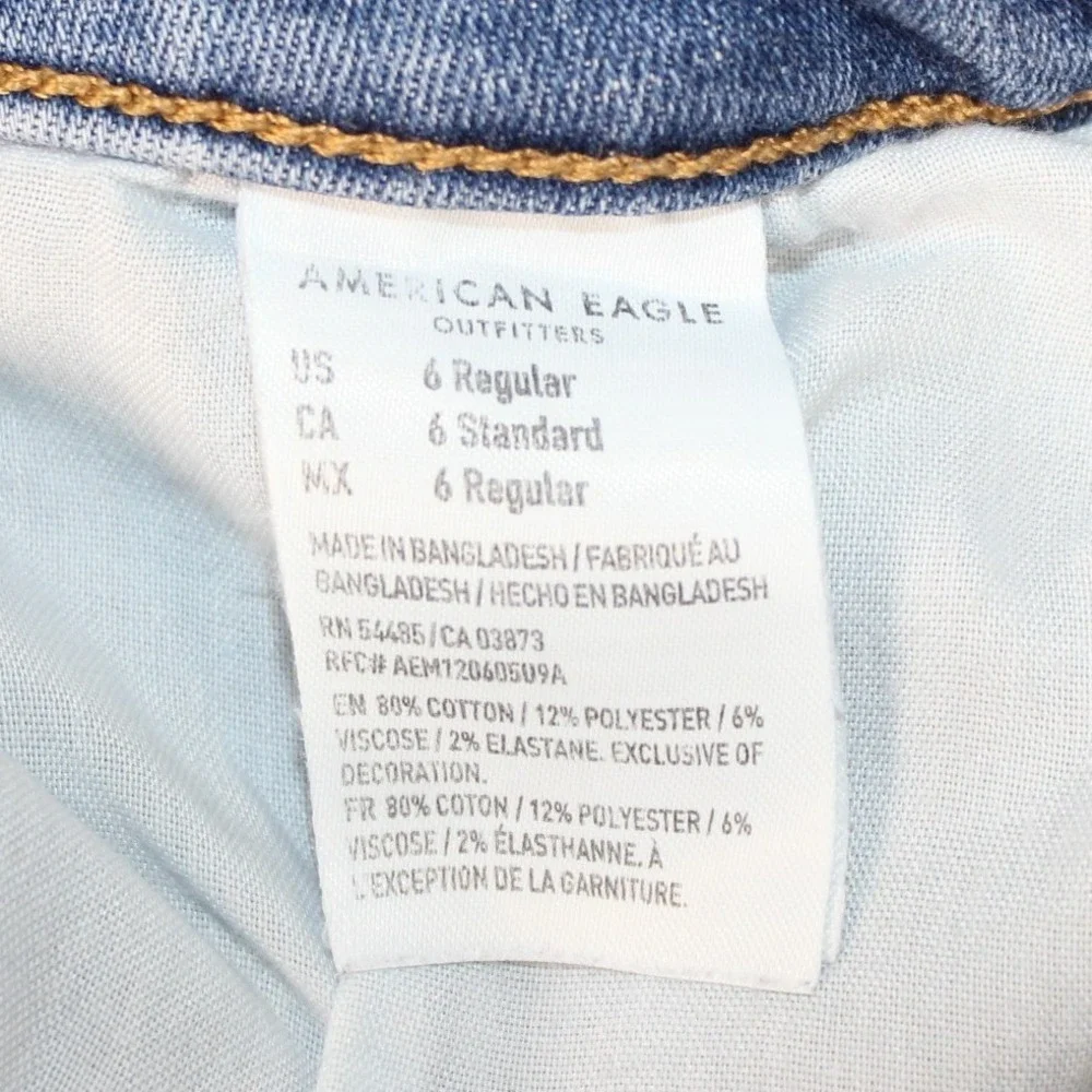 American Eagle Next Level Stretch High Waisted Skinny Jeans Medium Wash Denim